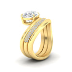 Load image into Gallery viewer, oval-shaped-dual-bands-with-wave-solitaire-ring-in-yellow-gold-fdens11566ov-nl-yg-w3.jpg