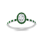 Load image into Gallery viewer, oval-shaped-emerald-halo-petite-engagement-ring-in-white-gold-FD8523OVRGEMGRANGLE3-NL-WG