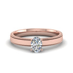 Load image into Gallery viewer, Single Stone Oval Cut Milgrain Engagement Ring