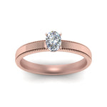 Load image into Gallery viewer, Single Stone Oval Cut Milgrain Engagement Ring