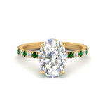 Load image into Gallery viewer, oval-shaped-hidden-halo-diamond-engagement-ring-with-emerald-in-yellow-gold-FD10801OVRGEMGR-NL-YG