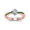 Load image into Gallery viewer, oval-shaped-infinity-twist-diamond-engagement-ring-with-emerald-in-14K-rose-gold-FD8253OVRGEMGR-NL-RG