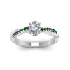 Load image into Gallery viewer, oval-shaped-infinity-twist-diamond-engagement-ring-with-emerald-in-14K-white-gold-FD8253OVRGEMGR-NL-WG