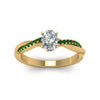 Load image into Gallery viewer, oval-shaped-infinity-twist-diamond-engagement-ring-with-emerald-in-14K-yellow-gold-FD8253OVRGEMGR-NL-YG