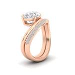 Load image into Gallery viewer, Pave Band with Wave Solitaire Ring