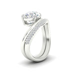 Load image into Gallery viewer, Pave Band with Wave Solitaire Ring