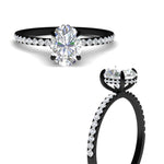 Load image into Gallery viewer, oval-shaped-pave-underhalo-engagement-ring-in-black-gold-FDENR11490OVRANGLE3-NL-BG.jpg?v=1761729751