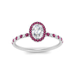 Load image into Gallery viewer, oval-shaped-pink-sapphire-halo-petite-engagement-ring-in-white-gold-FD8523OVRGSADRPIANGLE3-NL-WG