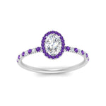Load image into Gallery viewer, oval-shaped-purple-topaz-halo-petite-engagement-ring-in-white-gold-FD8523OVRGVITOANGLE3-NL-WG