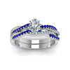Load image into Gallery viewer, oval-shaped-simple-diamond-twisted-vine-bridal-ring-sets-with-blue-sapphire-in-14K-white-gold-FD8233OVGSABL-NL-WG