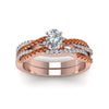 Load image into Gallery viewer, oval-shaped-simple-diamond-twisted-vine-bridal-ring-sets-with-orange-sapphire-in-14K-rose-gold-FD8233OVGSAOR-NL-RG