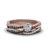 Load image into Gallery viewer, oval-shaped-simple-twisted-vine-bridal-ring-sets-with-black-diamond-in-14K-rose-gold-FD8233OVGBLACK-NL-RG