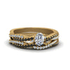 Load image into Gallery viewer, oval-shaped-simple-twisted-vine-bridal-ring-sets-with-black-diamond-in-14K-yellow-gold-FD8233OVGBLACK-NL-YG
