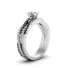 Load image into Gallery viewer, oval-shaped-simple-twisted-vine-bridal-ring-sets-with-black-diamond-in-950-Platinum-FD8233OVGBLACK-NL-WG