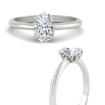 Load image into Gallery viewer, Floral Head Oval Solitaire Ring