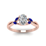 Load image into Gallery viewer, oval-shaped-twisted-petal-diamond-engagement-ring-with-blue-sapphire-in-14K-rose-gold-FD8300OVRGSABL-NL-RG.jpg