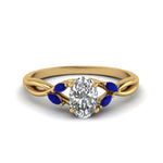 Load image into Gallery viewer, oval-shaped-twisted-petal-diamond-engagement-ring-with-blue-sapphire-in-14K-yellow-gold-FD8300OVRGSABL-NL-YG.jpg