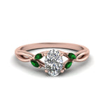 Load image into Gallery viewer, oval-shaped-twisted-petal-diamond-engagement-ring-with-emerald-in-14K-rose-gold-FD8300OVRGEMGR-NL-RG.jpg