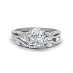 Load image into Gallery viewer, oval-shaped-twisted-vine-luxury-diamond-bridal-ring-set-in-white-gold-FDENR3211OVANGLE3-NL-WG