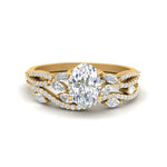Load image into Gallery viewer, oval-shaped-twisted-vine-luxury-diamond-bridal-ring-set-in-yellow-gold-FDENR3211OVANGLE3-NL-YG