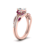Load image into Gallery viewer, oval-shaped-twisted-vine-luxury-pink-sapphire-bridal-ring-set-in-rose-gold-FDENR3211OVGSADRPIANGLE3-NL-RG