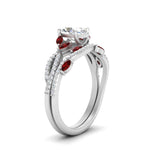 Load image into Gallery viewer, oval-shaped-twisted-vine-luxury-ruby-bridal-ring-set-in-white-gold-FDENR3211OVGRUDRANGLE3-NL-WG