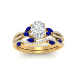 Load image into Gallery viewer, oval-shaped-twisted-vine-luxury-sapphire-bridal-ring-set-in-yellow-gold-FDENR3211OVGSABLANGLE3-NL-YG