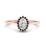 Load image into Gallery viewer, oval-sunflower-halo-black-diamond-engagement-ring-in-rose-gold-FD9704OVRGBLACK-NL-RG