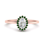 Load image into Gallery viewer, oval-sunflower-halo-emerald-engagement-ring-in-rose-gold-FD9704OVRGEMGR-NL-RG