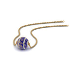 Load image into Gallery viewer, pave-diamond-ball-pendant-with-blue-sapphire-in--FDPD8426GSABL-NL-YG