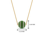 Load image into Gallery viewer, pave-diamond-ball-pendant-with-emerald-in--FDPD8426GEMGR-NL-YG