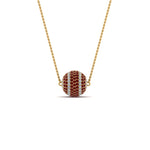 Load image into Gallery viewer, pave-diamond-ball-pendant-with-ruby-in--FDPD8426GRUDR-NL-YG