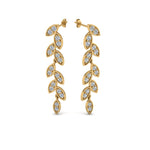 Load image into Gallery viewer, pave-diamond-leaf-dangle-earrings-in-14K-yellow-gold-FD-EAR8334ANGLE1-NL-YG