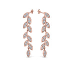 Load image into Gallery viewer, pave-diamond-leaf-drop-earring-in-14K-rose-gold-FD-EAR8334-NL-RG