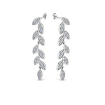 Load image into Gallery viewer, pave-diamond-leaf-drop-earring-in-14K-white-gold-FD-EAR8334-NL-WG