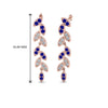 Load image into Gallery viewer, pave-diamond-leaf-drop-earring-with-blue-sapphire-in-14K-rose-gold-FD-EAR8334GSABL-NL-RG