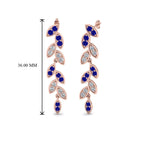 Load image into Gallery viewer, pave-diamond-leaf-drop-earring-with-blue-sapphire-in-14K-rose-gold-FD-EAR8334GSABL-NL-RG