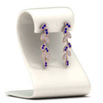 Load image into Gallery viewer, pave-diamond-leaf-drop-earring-with-blue-sapphire-in-14K-rose-gold-FD-EAR8334GSABL-NL-RG