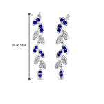 Load image into Gallery viewer, pave-diamond-leaf-drop-earring-with-blue-sapphire-in-14K-white-gold-FD-EAR8334GSABL-NL-WG