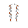 Load image into Gallery viewer, pave-diamond-leaf-drop-earring-with-orange-sapphire-in-14K-white-gold-FD-EAR8334GSAOR-NL-WG