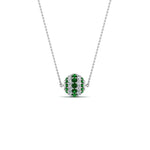 Load image into Gallery viewer, pave-diamond-sphere-pendant-with-emerald-in--FDPD8433GEMGR-NL-WG