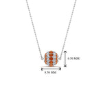 Load image into Gallery viewer, pave-diamond-sphere-pendant-with-orange-sapphire-in--FDPD8433GSAOR-NL-WG