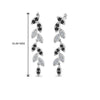 Load image into Gallery viewer, pave-leaf-drop-earring-with-black-diamond-in-14K-white-gold-FD-EAR8334GBLACK-NL-WG