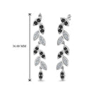 Load image into Gallery viewer, pave-leaf-drop-earring-with-black-diamond-in-14K-white-gold-FD-EAR8334GBLACK-NL-WG
