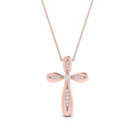 Load image into Gallery viewer, pave-set-cross-diamond-pendant-in-rose-gold-FDPD10871ANGLE1-NL-RG