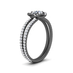 Load image into Gallery viewer, pave-split-shank-halo-diamond-ring-in-black-gold-FD9979RORANGLE3-NL-BG