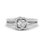 Load image into Gallery viewer, pave-split-shank-halo-diamond-ring-in-FD9979RORANGLE3-NL-WG