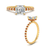 Load image into Gallery viewer, pave-under-halo-asscher-orange-sapphire-engagement-ring-in-yellow-gold-FD10060ASRGSAORANGLE3-NL-YG.jpg?v=1770718242