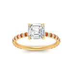 Load image into Gallery viewer, pave-under-halo-asscher-orange-sapphire-engagement-ring-in-yellow-gold-FD10060ASRGSAORANGLE5-NL-YG.jpg?v=1770718242
