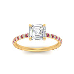 Load image into Gallery viewer, pave-under-halo-asscher-pink-sapphire-engagement-ring-in-yellow-gold-FD10060ASRGSADRPIANGLE5-NL-YG.jpg?v=1770718242
